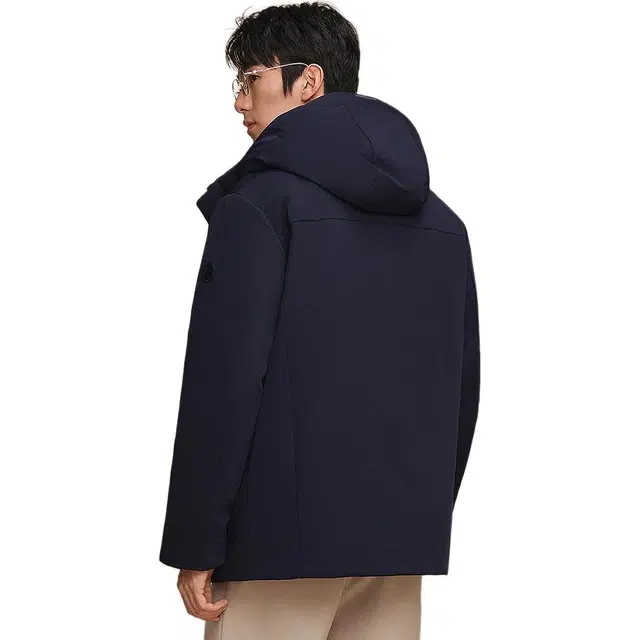 波司登 商务挺括保暖长袖连帽羽绒服 男款