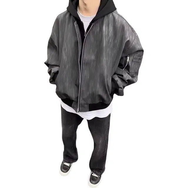 袋鼠 高级感慵懒风老钱风外穿痞帅休闲通勤加棉棉衣复古纹理夹克外套 男女同款