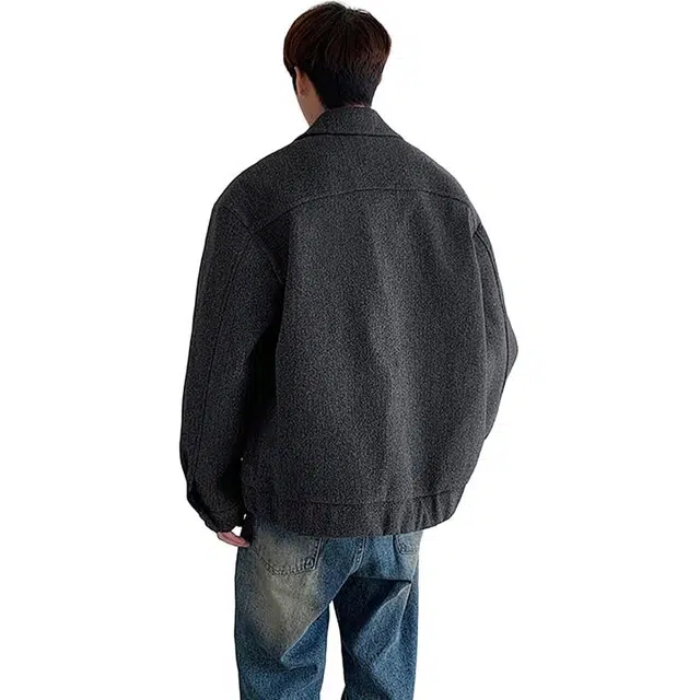 佐菲利 美式立领毛呢外套痞帅呢子韩系廓形西装夹克大衣 男女同款