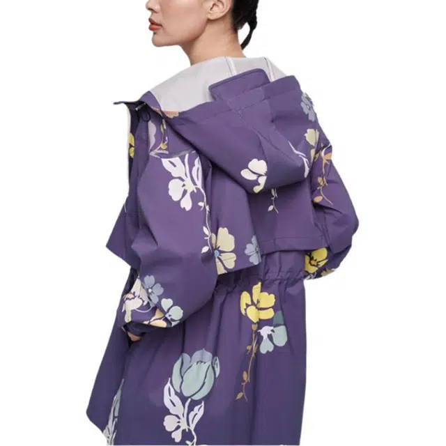 安娜苏  帽檐抽绳领口  防水防雨冲锋衣 女款
