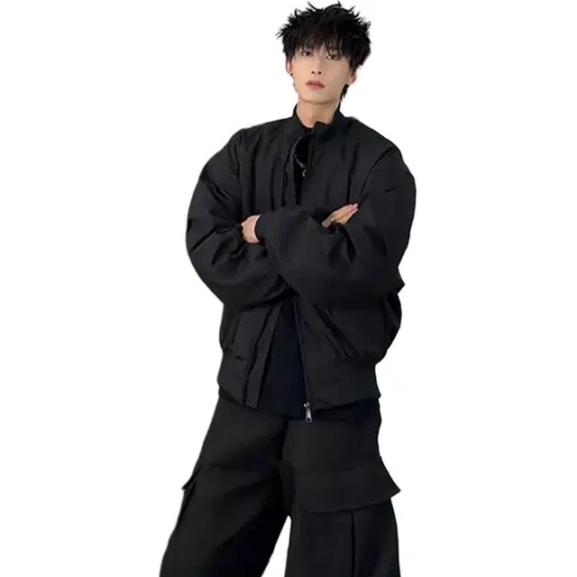 单爵 短款飞行员外套男秋季潮牌美式廓形三防立领夹克 男女同款