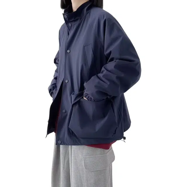 半空山 美式复古潮牌工装机能风立领休闲纯色大口袋山系户外运动日常通勤防风防泼水百搭基础款飞行员教练夹克 男女同款