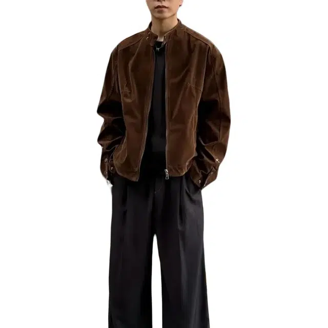 单爵 美式立领外套男款秋季工装短款复古美拉德夹克 男女同款