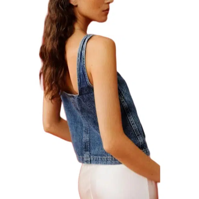 REFORMATION Kaia Denim Top