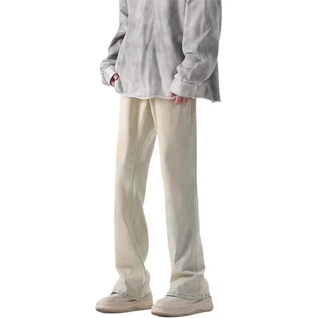 单爵 弹力夏季痞帅薄款窄版直筒裤美式高街牛仔裤 男女同款