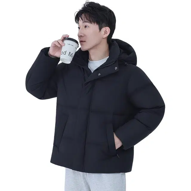 雅鹿 极地锁温系列 连帽面包服短款加厚羽绒服 男女同款