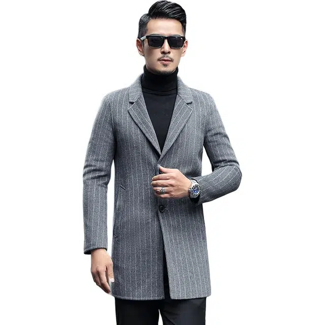 太子龍 双面呢韩版休闲羊毛呢潮流工装大衣 男女同款