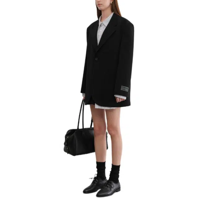 Dunst UNISEX OVERSIZED WOOL BLAZER BLACK