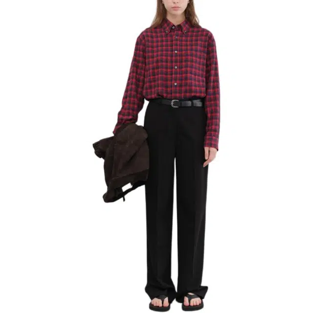 Dunst UNISEX CHECK FLANNEL SHIRT RED