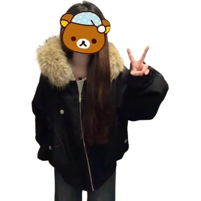黑马漫画 美式复古座山雕冬装派克加厚棉袄工装棉服 男女同款