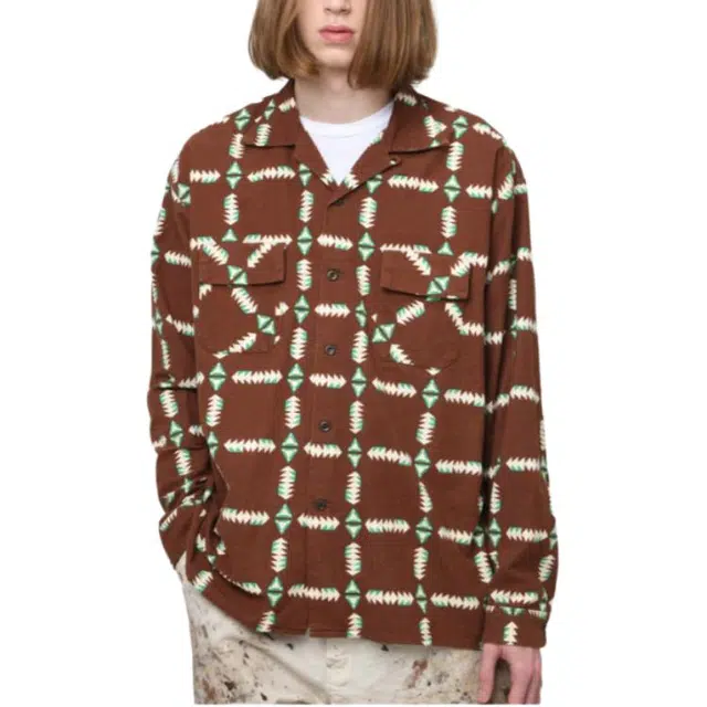 bowwow FW25 NAVAJO PRINT FLANNEL SHIRT AGED