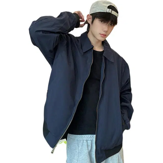 单爵 棒球服飞行男款秋季美式高街廓形翻领短款外套夹克棉服 男女同款