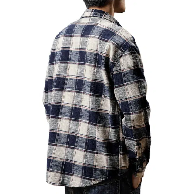 贵色 美式重磅复古纯棉格子百搭潮流休闲长袖衬衫 男女同款