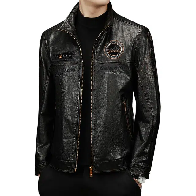 太子龍 真皮外套夹克机车服潮皮衣 男款
