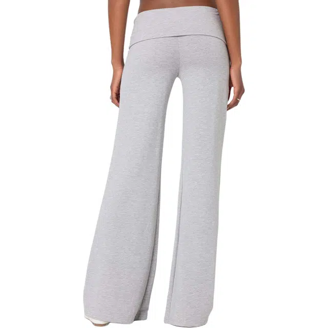 edikted Wide Leg Fold Over Pants