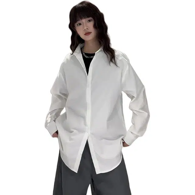 单爵 长袖男款秋季西装内搭衬衣高级感垂感衬衫 男女同款