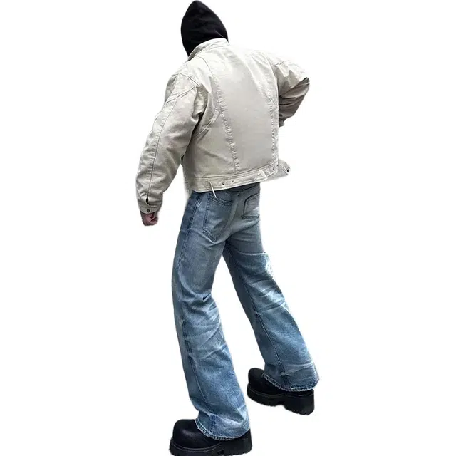 【机能风拉链飞行机车外套】布客行 纯色防风保暖日常通勤提升腰线设计格纹内衬增添层次美式复古硬汉碰撞未来主义风格夹克 男女同款