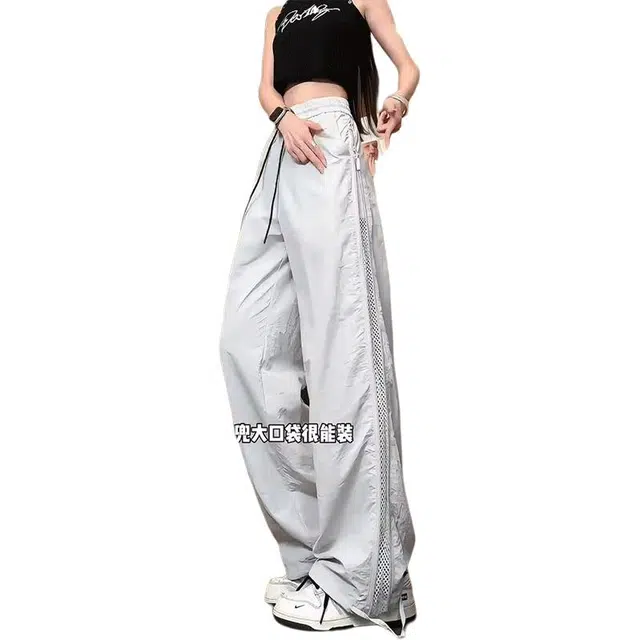 单爵 网眼速干薄款侧边拉链机能工装户外徒步登山休闲裤 男女同款