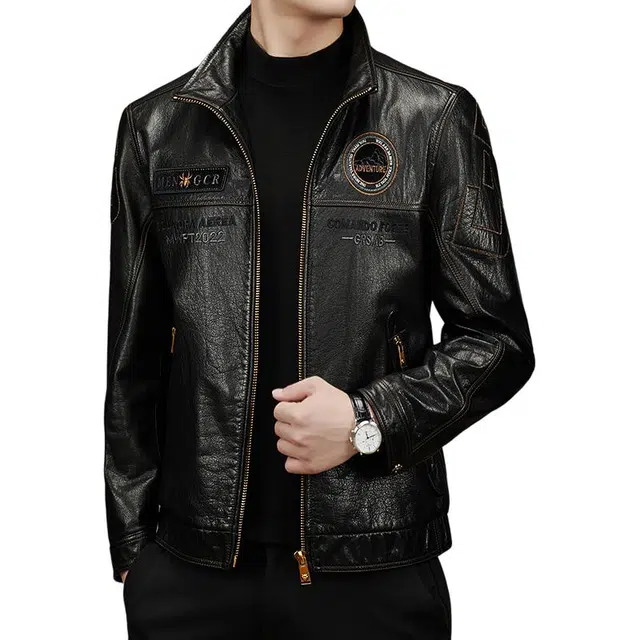 太子龍 真皮外套夹克机车服潮皮衣 男款