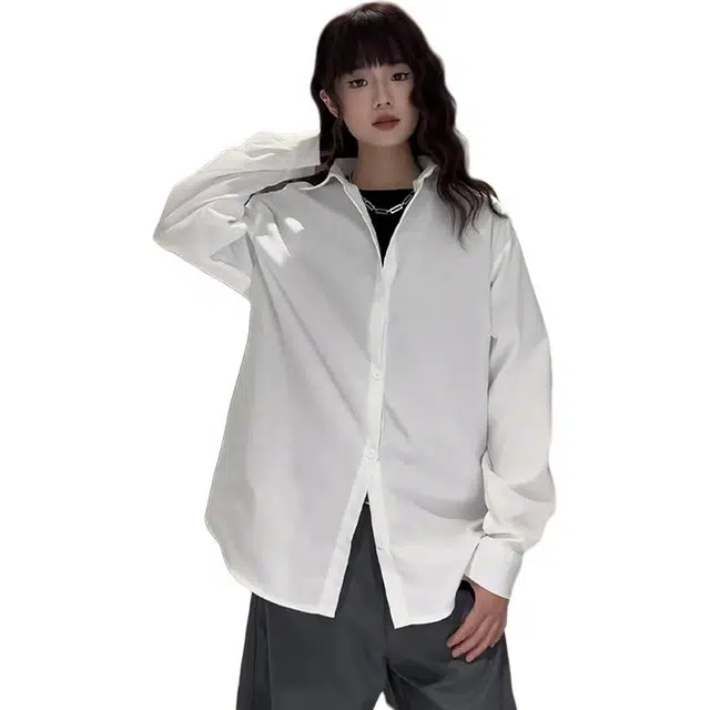 单爵 长袖男款秋季西装内搭衬衣高级感垂感衬衫 男女同款