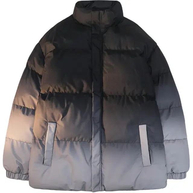 零氏 多巴胺渐变流心立领加厚保暖防寒面包服休闲外套棉服 男女同款