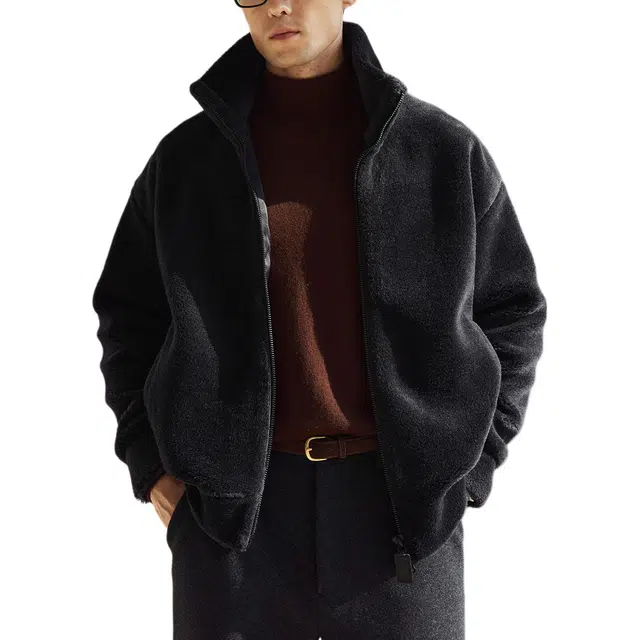 丹宁哲学 暖糯北极熊 美丽奴纯羊毛颗粒羊羔绒夹克 男款