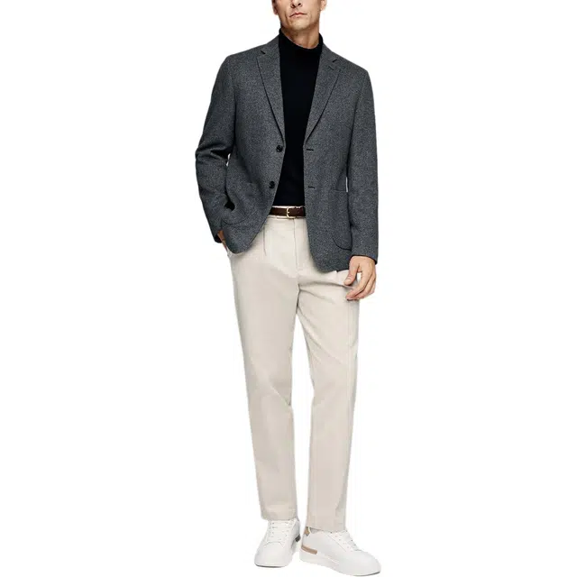 丹宁哲学 高端轻奢羊毛长袖平驳领标准西装 男款