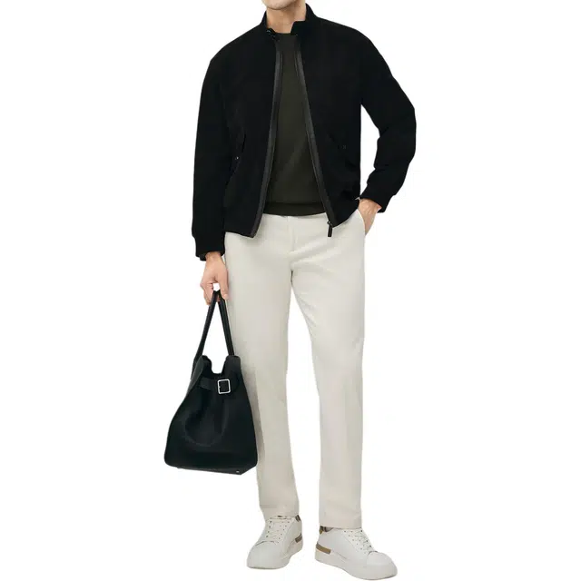 丹宁哲学 灯芯绒纹理新西兰绵羊皮哈灵顿皮衣 男款