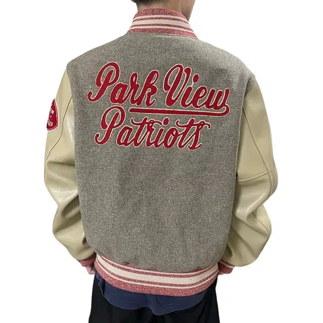 一碗士多  复古巴恩风毛巾绣美式高街小众百搭单排扣设计感宽松舒适痞帅个性通勤日常户外运动立领棒球服 男女同款