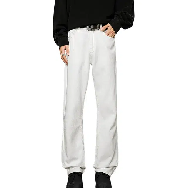 单爵 微喇裤男款夏季薄款美式高街高腰提档牛仔裤 男女同款