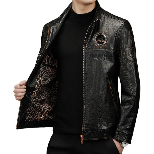 太子龍 真皮外套夹克机车服潮皮衣 男款