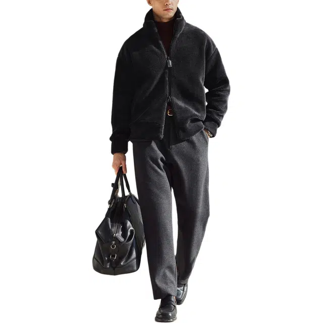 丹宁哲学 暖糯北极熊 美丽奴纯羊毛颗粒羊羔绒夹克 男款