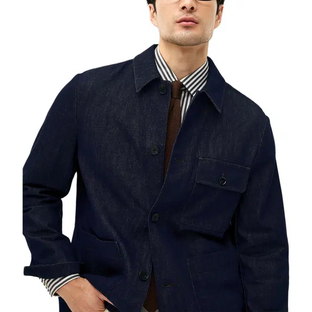 丹宁哲学 不易落色莱赛尔棉面料 巴恩风原色款工装夹克 男款