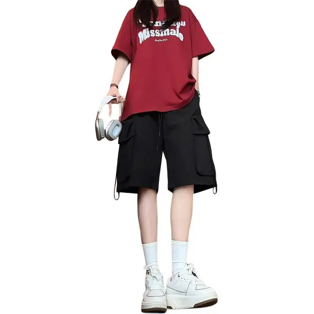 单爵 夏季薄款美式机能速干运动宽松五分休闲短裤 男女同款