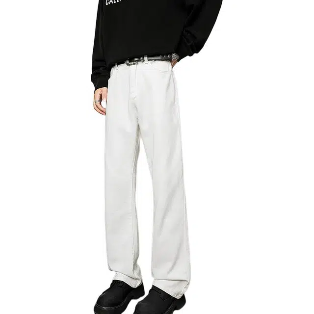 单爵 微喇裤男款夏季薄款美式高街高腰提档牛仔裤 男女同款