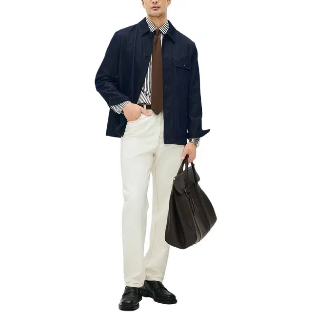 丹宁哲学 不易落色莱赛尔棉面料 巴恩风原色款工装夹克 男款