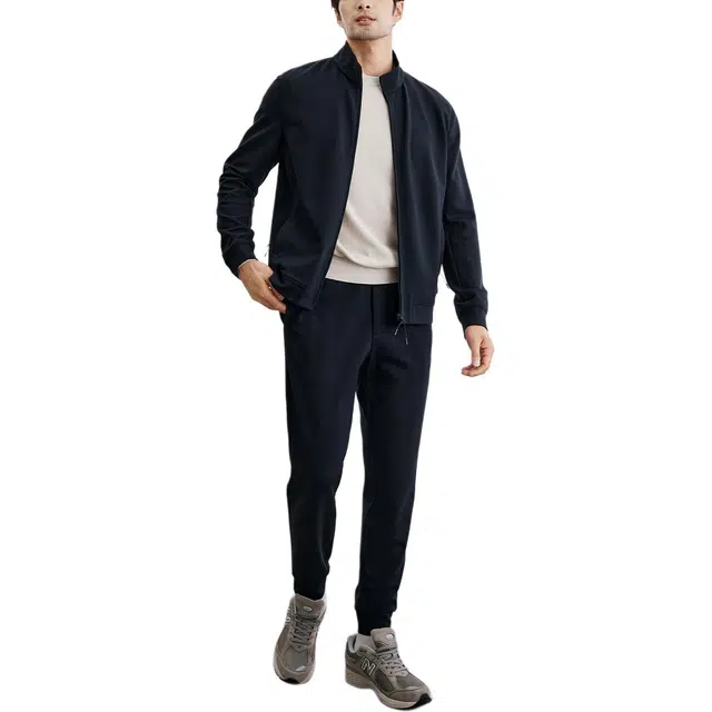 丹宁哲学 高端针织羊毛面料立领收口袖长袖标准夹克 男款