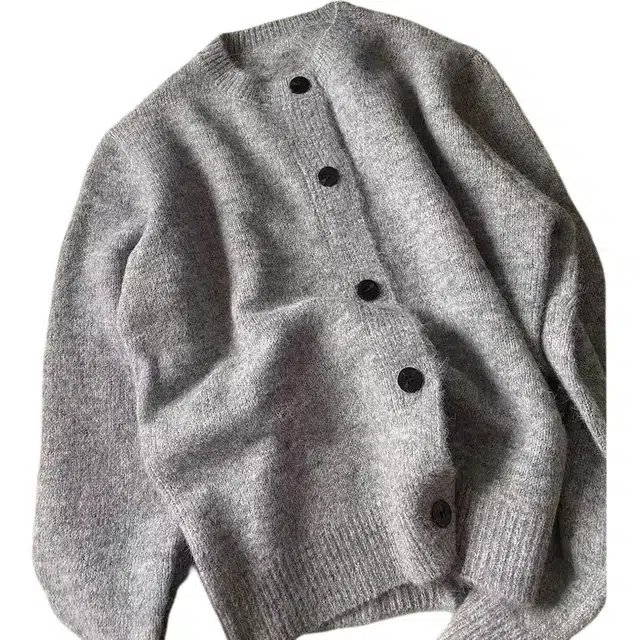 蛊惑 美式潮牌休闲复古慵懒风开衫男秋季宽松情侣百搭韩系氛围感外套针织衫 男女同款