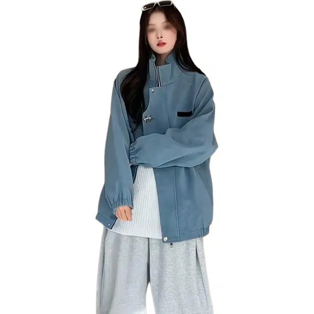 单爵 美式扎染皮衣外套秋季高级感痞帅立领短款飞行夹克 男女同款