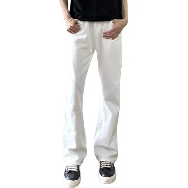 单爵 微喇裤男款夏季薄款美式高街高腰提档牛仔裤 男女同款