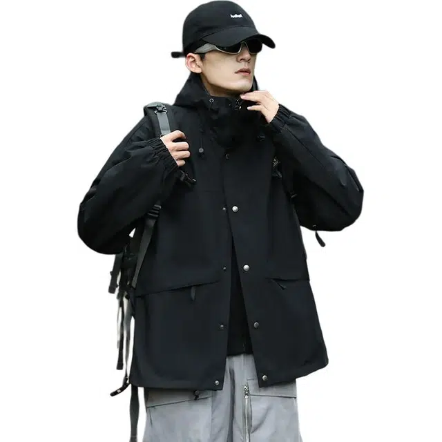 雅鹿  全天候系列 三合一户外山系可拆卸抓绒内胆宽松连帽登山旅游  保暖耐磨透气防水防风冲锋衣 男女同款