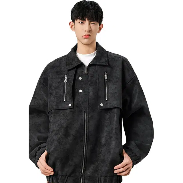 黑马漫画 机车春秋美式潮牌帅气高级感夹克外套 男女同款