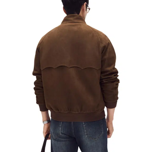 丹宁哲学 高档厚实麂皮绒 秋冬季复古立领夹克 男款