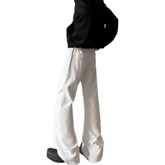 单爵 微喇裤男款夏季薄款美式高街高腰提档牛仔裤 男女同款