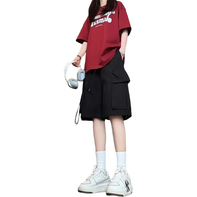 单爵 夏季薄款美式机能速干运动宽松五分休闲短裤 男女同款