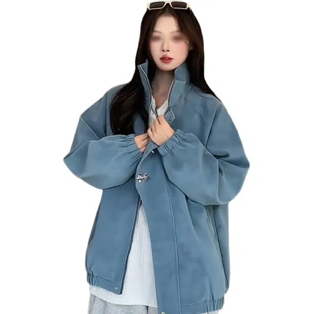 单爵 美式扎染皮衣外套秋季高级感痞帅立领短款飞行夹克 男女同款