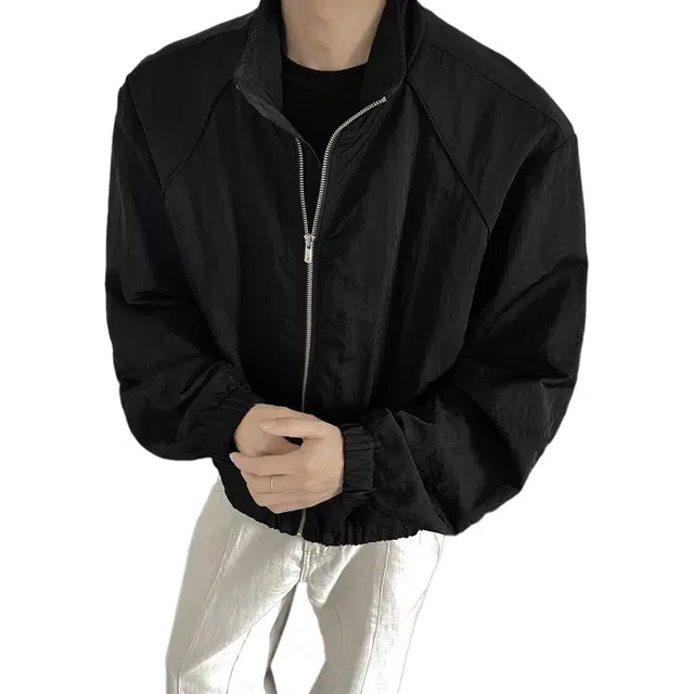 冈哉  美式复古短款飞行纯色宽松痞帅个性潮流潮牌时尚慵懒感日常通勤柔软舒适亲肤运动户外夹克  男女同款