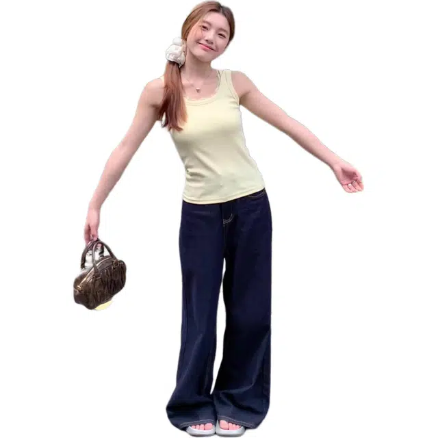 沐晓欣 蕾丝拼接吊带女高级感修身无袖内搭上衣背心 女款