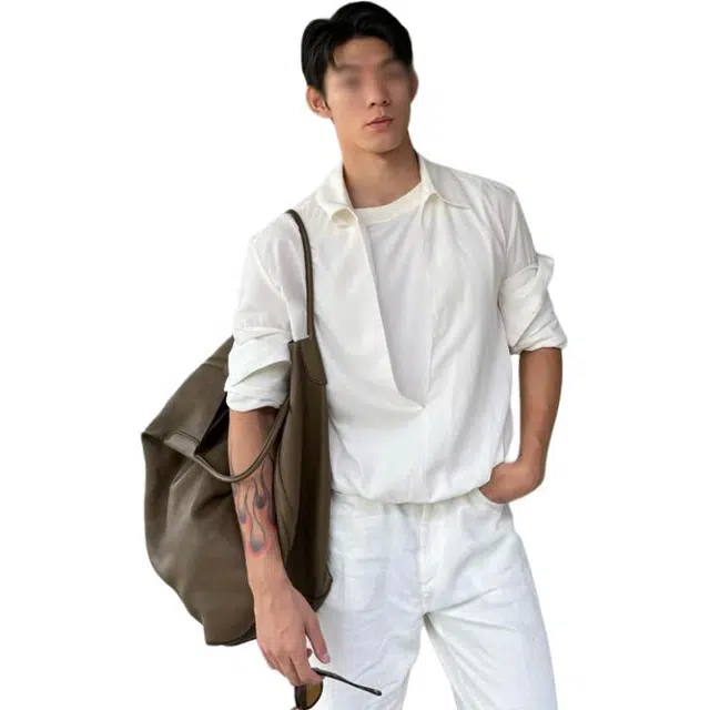 单爵 立领衬衣男高级感痞帅风假两件长袖英伦雅痞衬衫 男女同款