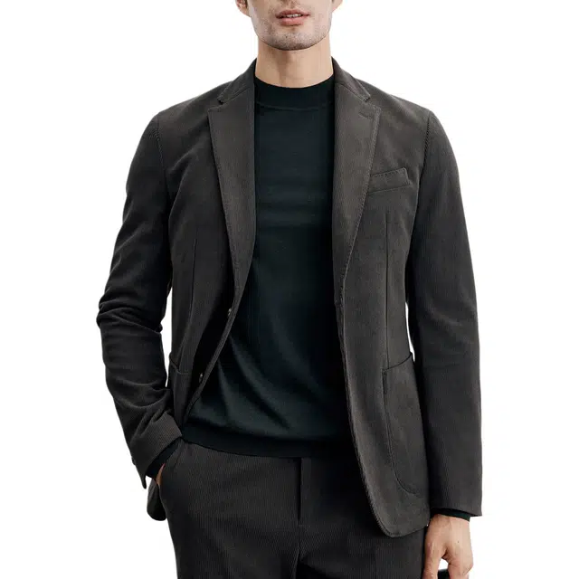 丹宁哲学 商务绅士 高端免烫抗皱易打理灯芯绒男士西装 男款